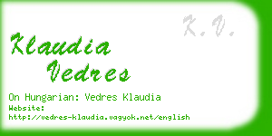 klaudia vedres business card